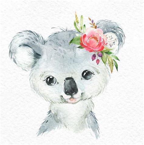 Kleiner Koala Roter Panda Panda Aquarell Tiere Clipart Porträt