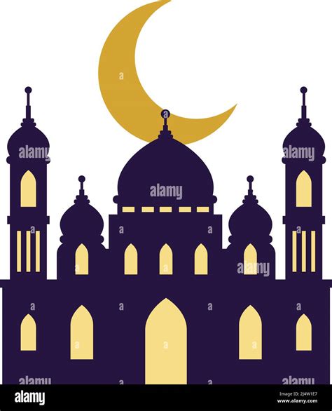 Mosque With Crescent Moon Stock Vector Image And Art Alamy
