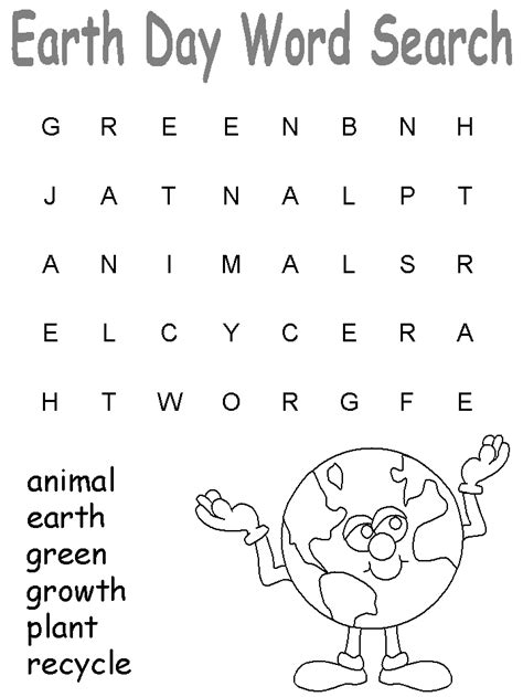 5 Easy Earth Day Word Search Printable For Kids