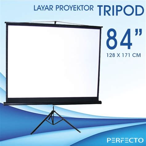 Jual Layar Proyektor Tripod Perfecto 84 Inch 17 Meter Screen