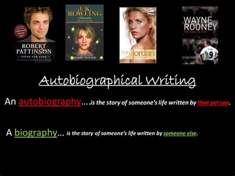 Autobiography Powerpoint Lesson Teaching Resources