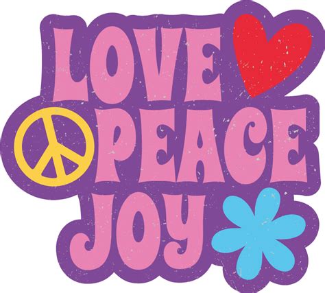 70s Love Peace Joy Quote Wall Decal Tenstickers
