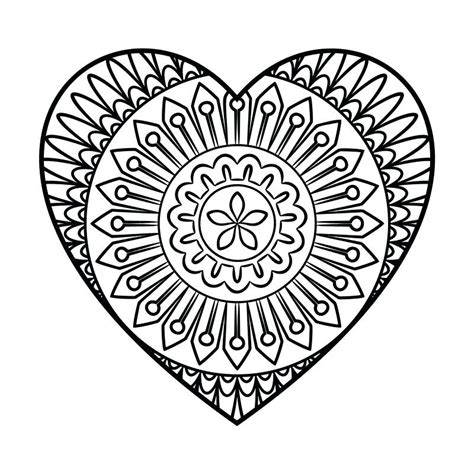 Mandala Coloring Pages Heart Trees Coloring Pages