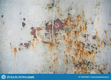 Old Corroded Metal Wall Background With Flaky Gray Paint Rusty Flaky