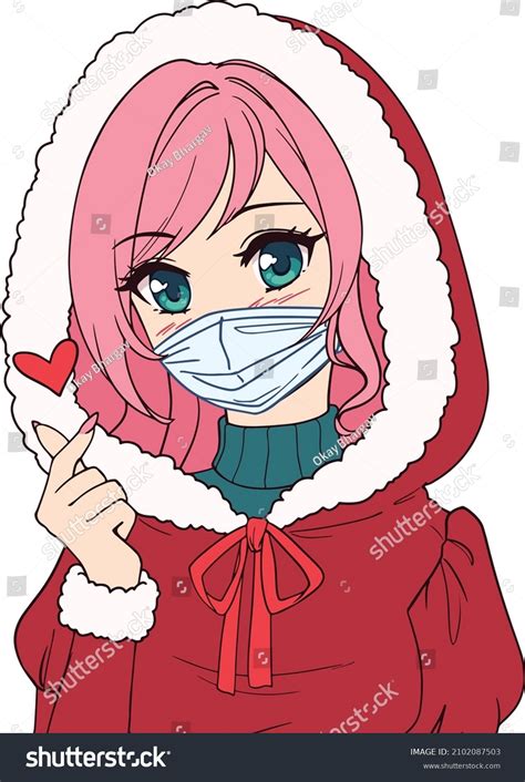 Cute Manga Anime Girl Wearing Mask Stock Vector Royalty Free 2102087503 Shutterstock