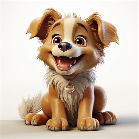 Joyful Cartoon Puppy Dog With Big Eyes Stock Illustration