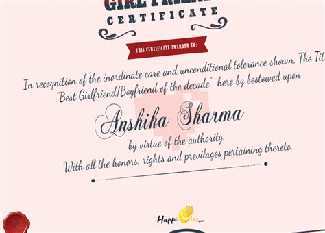 Best Lover Certificate Romantic And Unique T Of Your Love To Himher