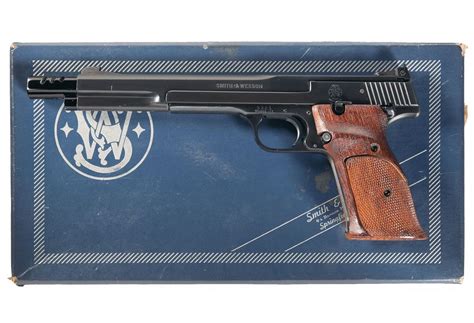 Smith And Wesson Model 41 Semi Automatic Pistol With Box And Weight Assembly