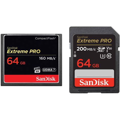 Sandisk 64gb Extreme Pro Compactflash And 64gb Extreme Pro Bandh