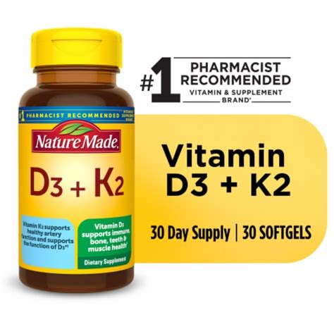 Nature Made® Vitamin D3 K2 Softgels 30 Ct Gerbes Super Markets