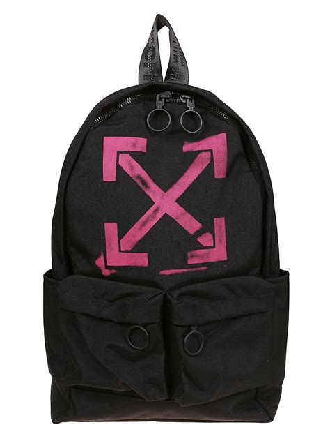 Off White Signature Arrow Print Backpack In Black Modesens Arrow
