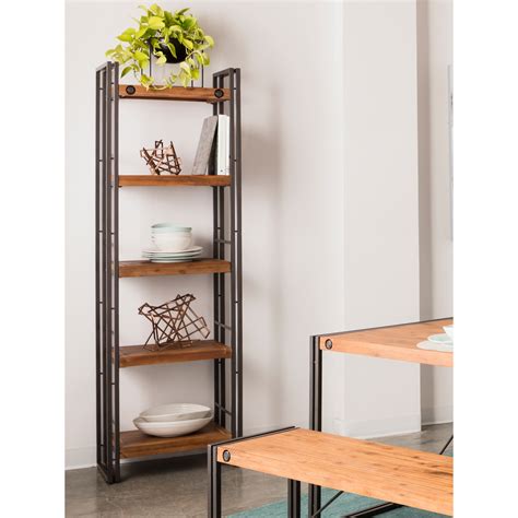 Moes Home Collection Brooklyn Small Open Shelf Modern Bookcase Dark