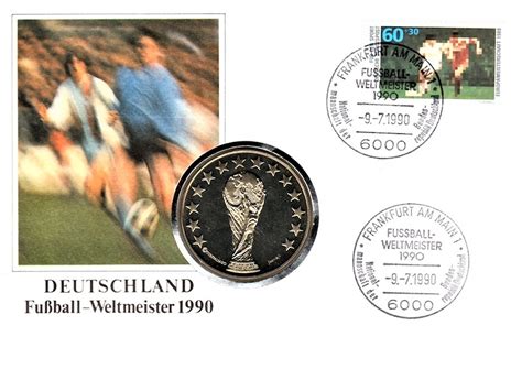 Damit rücken die franzosen in der fußball wm ewige. Numisbrief, Deutschland, Fußball-Weltmeister 1990 ...