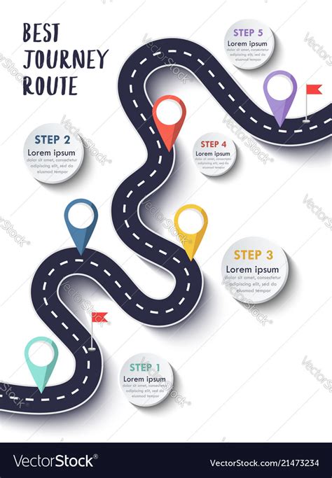 The Best Journey Route Road Trip And Journey Vector Image