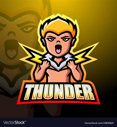Thunder Mascot Esport Logo Design Royalty Free Vector Image