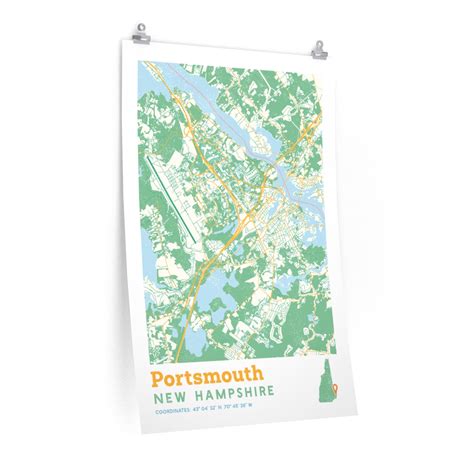 Portsmouth New Hampshire Street Map Poster Poster Art Design