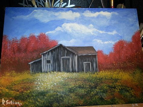 The Old Barn Acrylic On Canvas Painting Zentangle Art Art