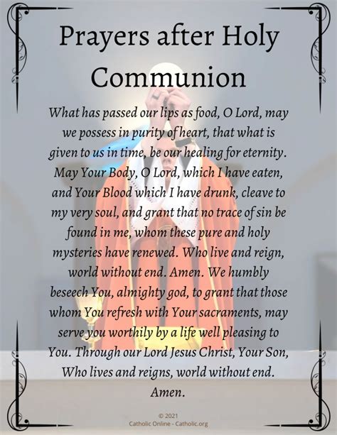 Prayer After Holy Communion
