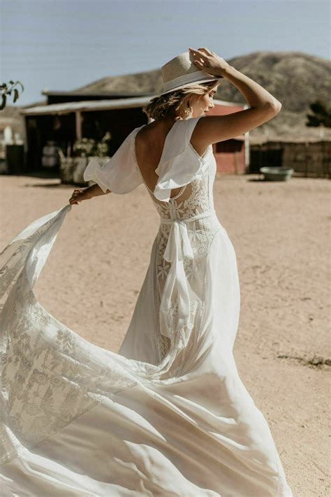 Hayley Romantic Bohemian Wedding Dress Dreamers And Lovers