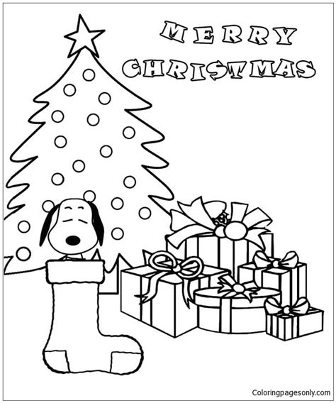 Snoopy Christmas Coloring Page Free Printable Coloring Pages
