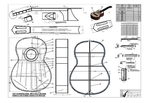 Jose Ramirez Classical Guitar Blueprint Plans Design Drawings Full My