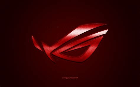 Download Wallpapers Rog Logo Red Shiny Logo Rog Metal Emblem