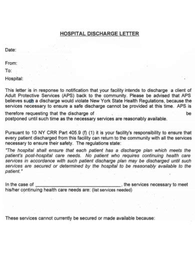 Sample Discharge Letter From Doctor