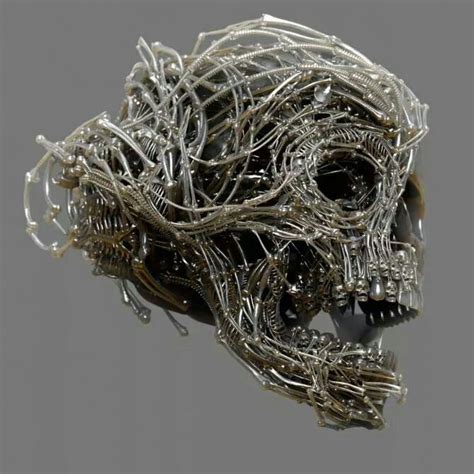 Wire And Steel Skull Sculpture Sculptures Lion Sculpture Spot Light