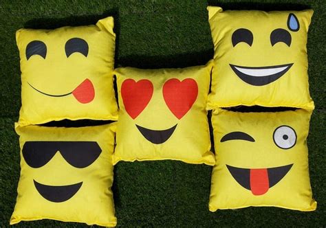 Yanaprint Satin Emoji Cushion Pillows For Home Shape Square Rs 400