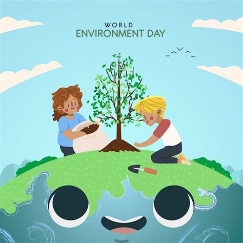 Ilustración Del Día Mundial Del Medio Ambiente De Dibujos Animados