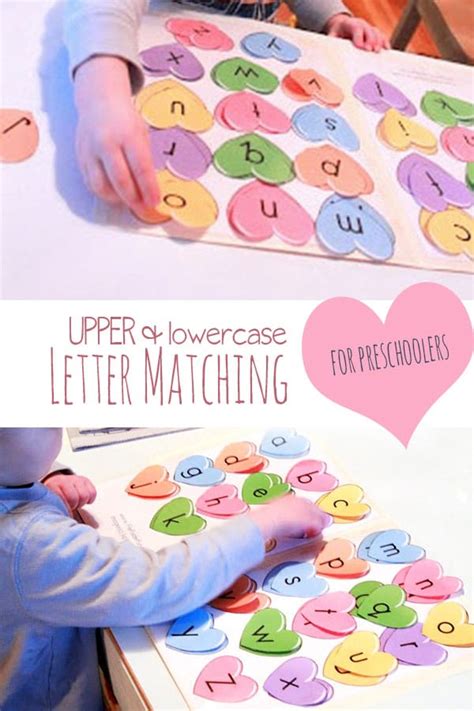 Upper And Lowercase Letters Heart Matching Activity For Preschoolers