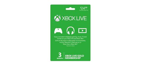 Microsoft 3 Month Xbox Live Gold Membership 33631