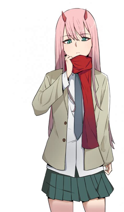 Anime Girl Zero Two Png Image Png Mart