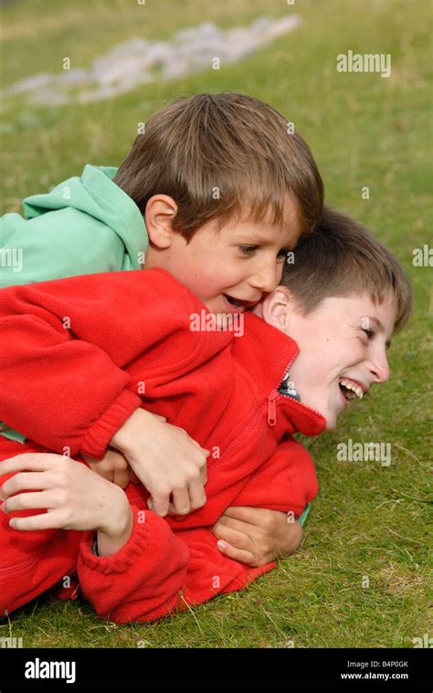 Children Playing Fighting Stock Photo Alamy