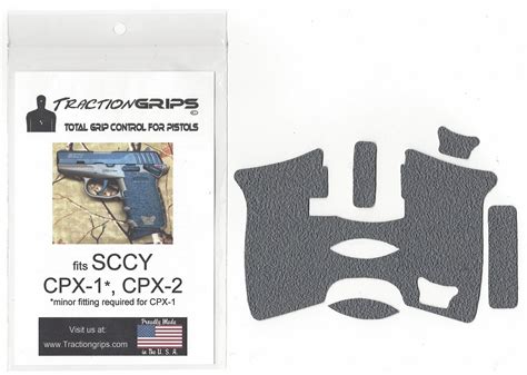 Gray Textured Rubber Grip Tape Overlay For Sccy Cpx 1 Cpx 2 Without