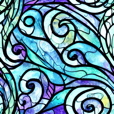 Swirls And Flowers Stained Glass Panel · Creative Fabrica