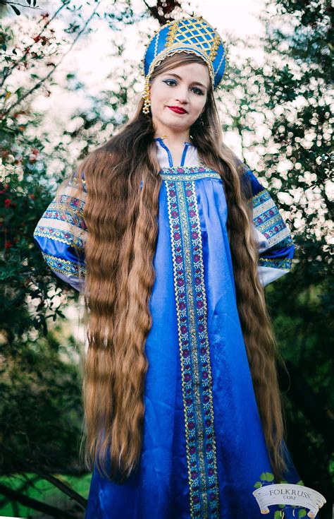 russian traditional slavic silk dress vasilisa for woman silk etsy