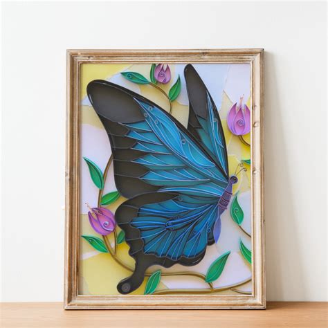 Blue Butterfly Art Print Tambella Arts