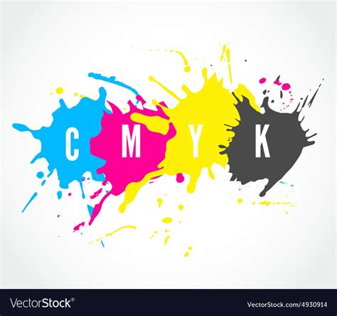 Cmyk Ink Splashes Logo Royalty Free Vector Image