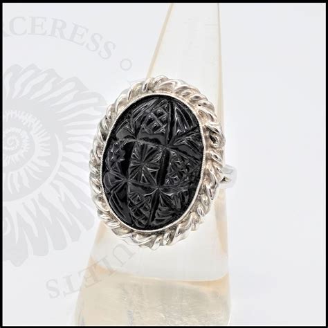 Whitby Jet Hand Carved Ring ⋆ Sea Sorceress