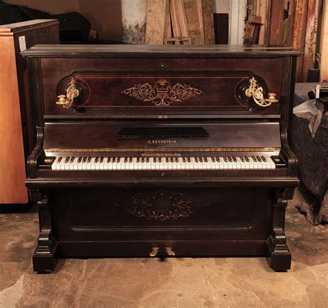 Bechstein Upright Piano With A Cabinet Etched With Neoclassical Designs