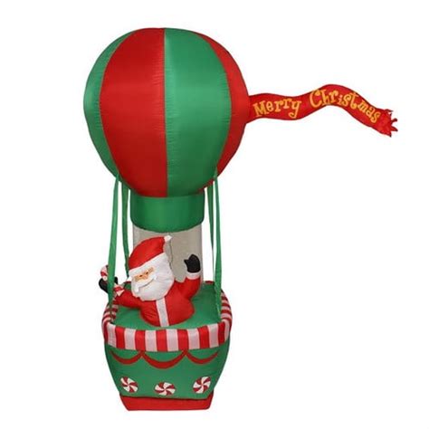 Northlight Seasonal Inflatable Santa Claus On Hot Air Balloon Christmas