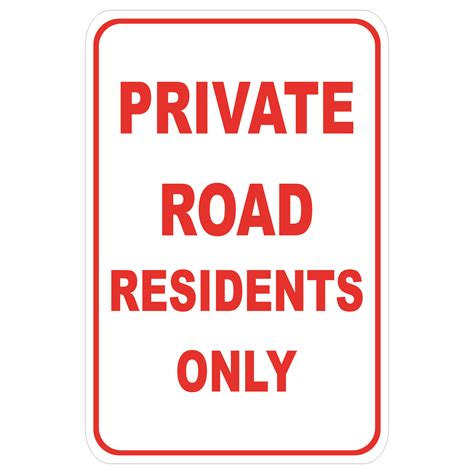 Private Road Residents Only Aluminum Sign Winmark Stamp And Sign