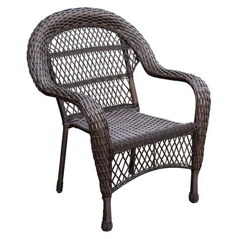 The wicker seat and cane designed back enclose the steel frame. Brown Wicker Chair | At Home