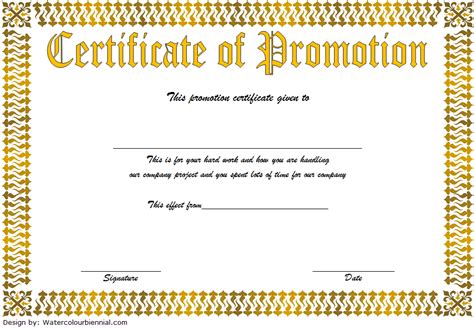 Certificate Of Job Promotion Template Free 5 Certificate Templates