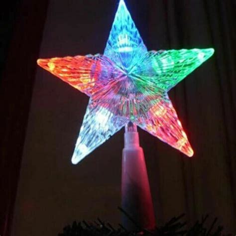 Christmas Tree Top Led Light Star Xmas Tree Star Topper Decoration