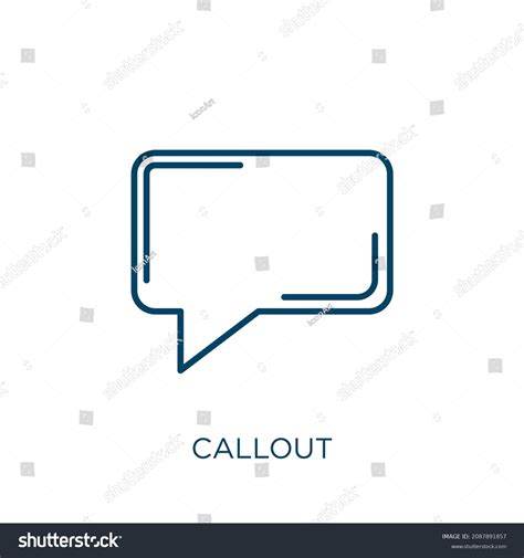 Callout Icon Thin Linear Callout Outline Stock Vector Royalty Free
