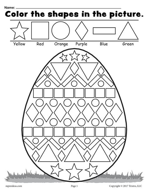 The easter bunny is a prominent symbol of easter. FREE Easter Egg Shapes Worksheet & Coloring Page! - SupplyMe