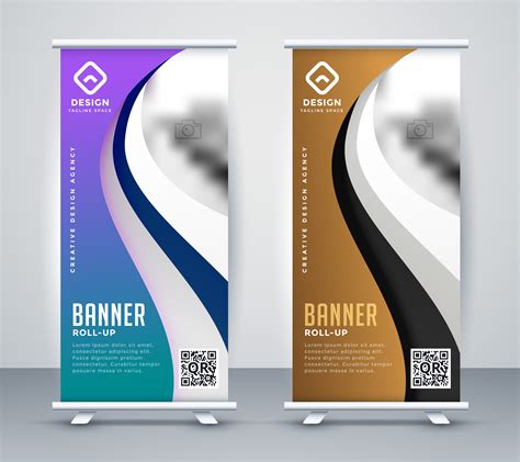 roll up standee banner design in wavy style - Download Free Vector Art, Stock Graphics & Images