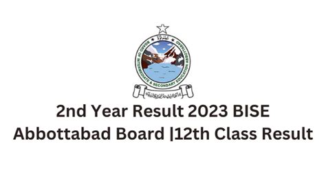 2nd Year Result 2023 Bise Abbottabad Board 12th Class Result